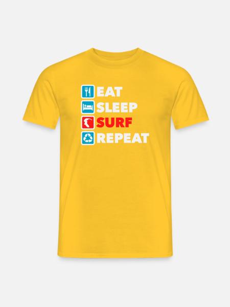 Eat Sleep Surf Repeat - Men's T-Shirt - yellow