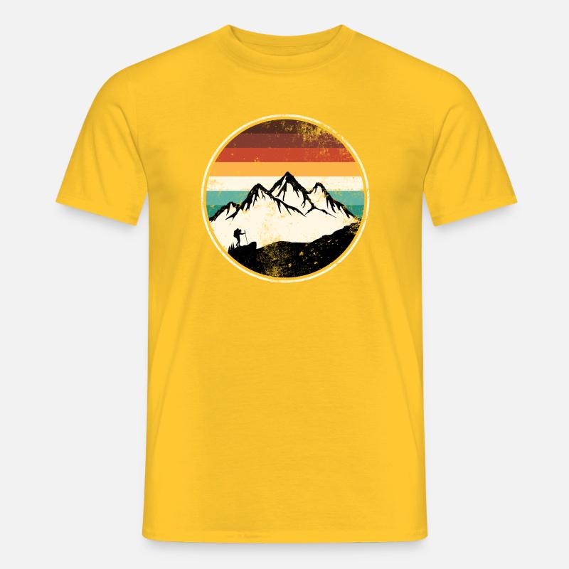 Retro Peak Trail Circle - Männer T-Shirt - Gelb