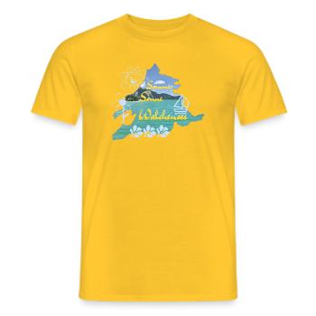 Summer Sun Walchensee - Men's T-Shirt - yellow - Front - AI Model Male 178 dark (178cm)