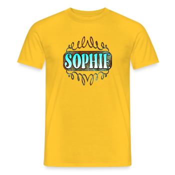 Name Day Gifts Sophie - Maiden Name - Men's T-Shirt - yellow - Front - AI Model Male 178 dark (178cm)