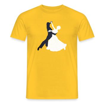 Motif de danse de valse élégant - T-shirt homme - jaune - Devant - AI Model Male 178 dark (178cm)