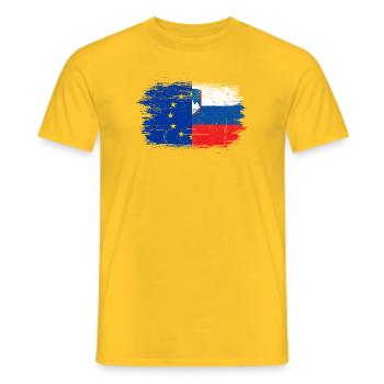 Fusion der EU-Slowenien-Flagge - Männer T-Shirt - Gelb - Vorne - AI Model Male 178 dark (178cm)
