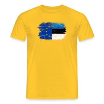 EU-German Flag Fusion - Men's T-Shirt - yellow - Front - AI Model Male 178 dark (178cm)