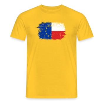 Fusion des drapeaux UE-France - T-shirt homme - jaune - Devant - AI Model Male 178 dark (178cm)