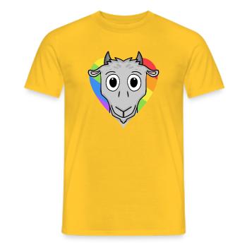 Ziege Lgbt Regenbogen Farben - Männer T-Shirt - Gelb - Vorne - AI Model Male 178 dark (178cm)