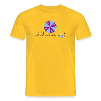 SUMMER LETTERING with visor | Vectorgraphic - Men's T-Shirt - yellow - Front - AI Model Male 178 dark (178cm)