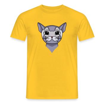 Britisch Kurzhaar Kopf Katze Katzenbesitzer - Männer T-Shirt - Gelb - Vorne - AI Model Male 178 dark (178cm)