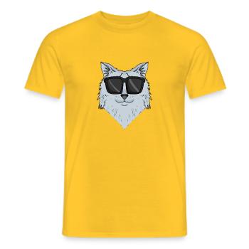Sibirische Katze - Männer T-Shirt - Gelb - Vorne - AI Model Male 178 dark (178cm)