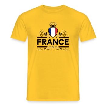 FRANKREICH - Männer T-Shirt - Gelb - Vorne - AI Model Male 178 dark (178cm)