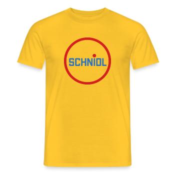 Schnidel Penis Puller Wurst - Männer T-Shirt - Gelb - Vorne - AI Model Male 178 dark (178cm)