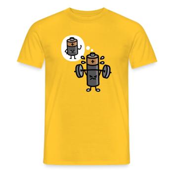 Battery Mindset Bodybuilding Powerlifting Gym - Men's T-Shirt - yellow - Front - AI Model Male 178 dark (178cm)