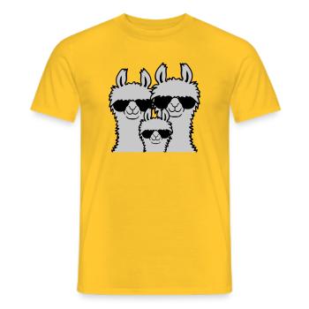 Lama Famille Parents Enfant - T-shirt homme - jaune - Devant - AI Model Male 178 dark (178cm)