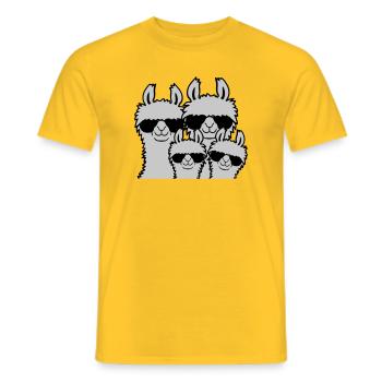 Lama Famille Parents Enfant - T-shirt homme - jaune - Devant - AI Model Male 178 dark (178cm)