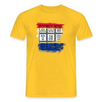 Amsterdam Grid Flag - Men's T-Shirt - yellow - Front - AI Model Male 178 dark (178cm)