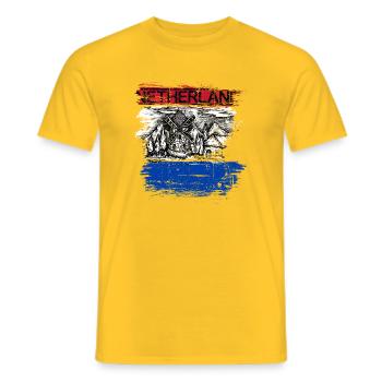 Windmill Vista des Pays-Bas - T-shirt homme - jaune - Devant - AI Model Male 178 dark (178cm)