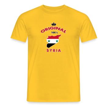 Syrien Original 100% Flaggen Design - Männer T-Shirt - Gelb - Vorne - AI Model Male 178 dark (178cm)