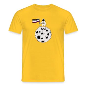 Asexueller Astronaut auf dem Mond Ace Pride Flagge - Männer T-Shirt - Gelb - Vorne - AI Model Male 178 dark (178cm)