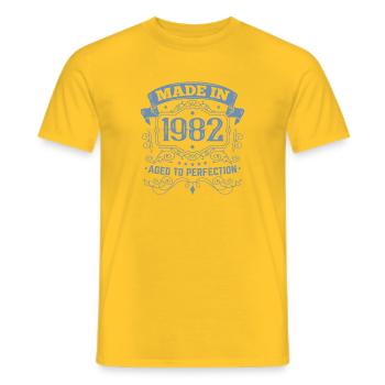 Made in 1982 Birthday Vintage - Men's T-Shirt - yellow - Front - AI Model Male 178 dark (178cm)