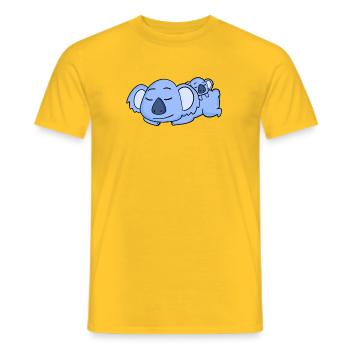 Papa Koala avec Bébé Koala - T-shirt homme - jaune - Devant - AI Model Male 178 dark (178cm)
