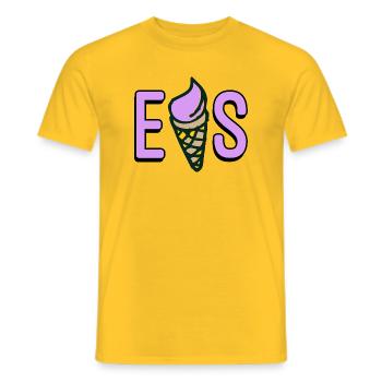 EIS SCHRIFTZUG - Männer T-Shirt - Gelb - Vorne - AI Model Male 178 dark (178cm)