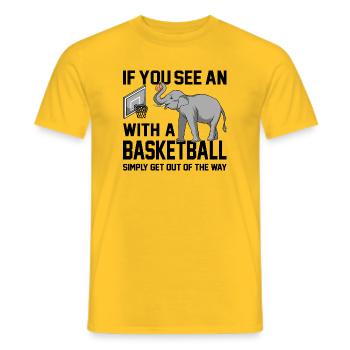 Si vous voyez un éléphant avec un ballon de basket disant - T-shirt homme - jaune - Devant - AI Model Male 178 dark (178cm)