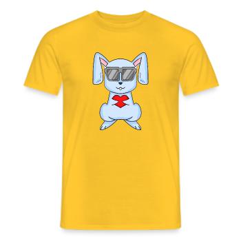 Lapin avec lunettes de soleil et cœur - T-shirt homme - jaune - Devant - AI Model Male 178 dark (178cm)