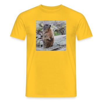 Murmeltier auf Wache 2 - Alpen Wildlife Motiv - Männer T-Shirt - Gelb - Vorne - AI Model Male 178 dark (178cm)