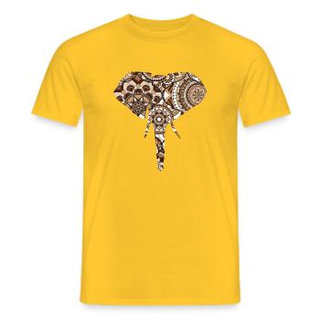 Modèle d’éléphant - T-shirt homme - jaune - Devant - AI Model Male 178 dark (178cm)