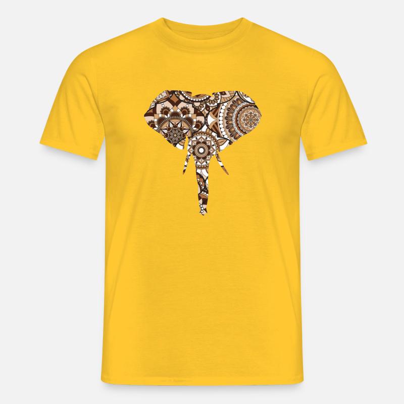 Elefantenmuster - Männer T-Shirt - Gelb