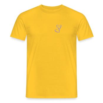 Heart Hearts In Love Two Hearts Pocket - Men's T-Shirt - yellow - Front - AI Model Male 178 dark (178cm)