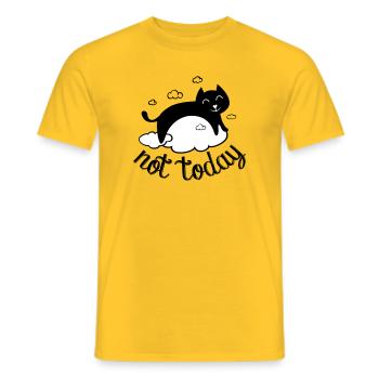 Not today, not today! funny cat humor - Men's T-Shirt - yellow - Front - AI Model Male 178 dark (178cm)
