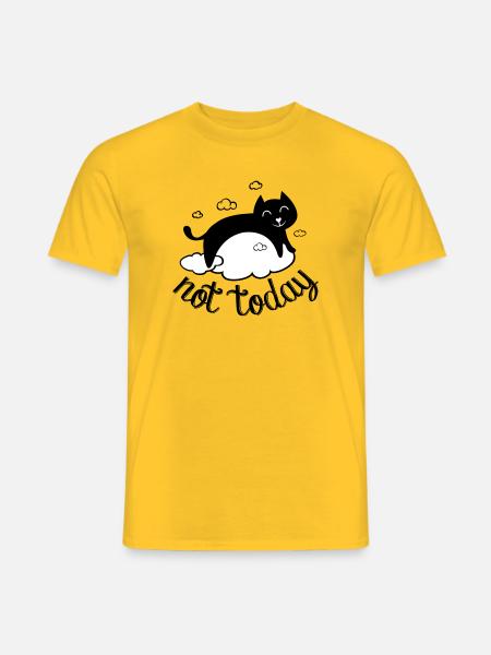 Nicht heute, nicht heute! lustiger Katzenhumor - Männer T-Shirt - Gelb