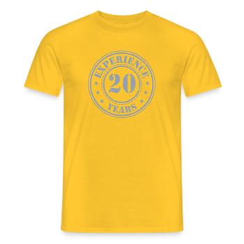 20 ans d’expérience 20 ans - T-shirt homme - jaune - Devant - AI Model Male 178 dark (178cm)