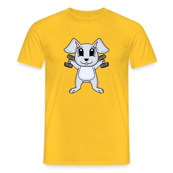 Bodybuilder Bunny Fitness Motivation Gift - Men's T-Shirt - yellow - Front - AI Model Male 178 dark (178cm)