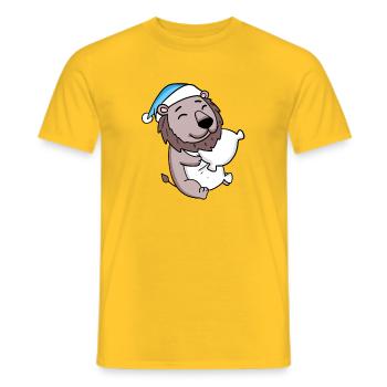 Bébé Lion - T-shirt homme - jaune - Devant - AI Model Male 178 dark (178cm)