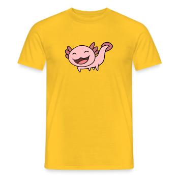 Sweet Axolotl Pink - Men's T-Shirt - yellow - Front - AI Model Male 178 dark (178cm)