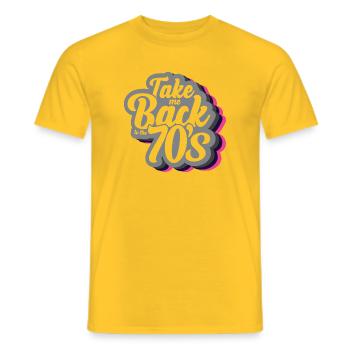 Take Me Back To The 70s - Men's T-Shirt - yellow - Front - AI Model Male 178 dark (178cm)