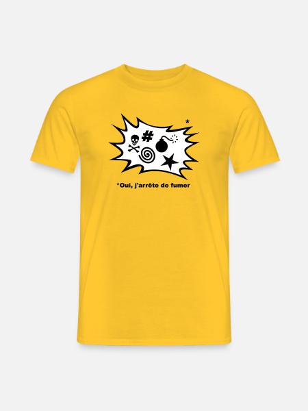 Effectivement, J'arrête de fumer... - T-shirt homme - jaune