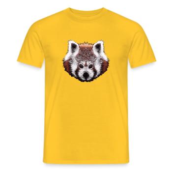 roter panda, süße tiergesichter - Männer T-Shirt - Gelb - Vorne - AI Model Male 178 dark (178cm)