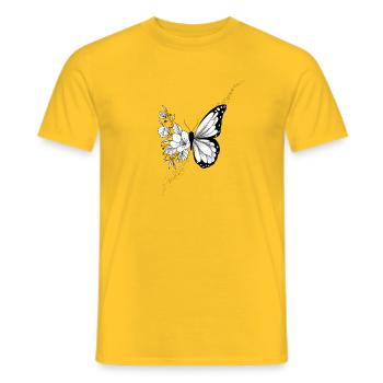 Floraler Schmetterling - Männer T-Shirt - Gelb - Vorne - AI Model Male 178 dark (178cm)