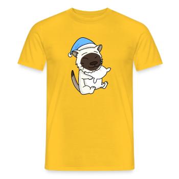 Cat cat breed Burma - Men's T-Shirt - yellow - Front - AI Model Male 178 dark (178cm)