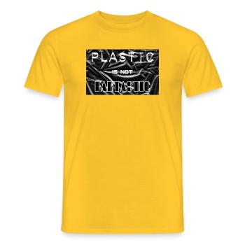 Plastic is not fantastic - T-shirt homme - jaune - Devant - AI Model Male 178 dark (178cm)