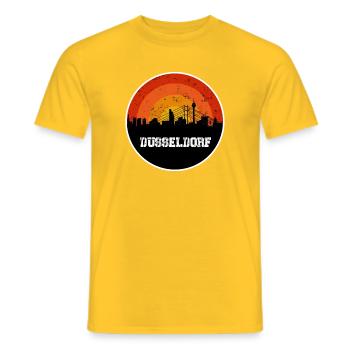 Skyline Düsseldorf - Männer T-Shirt - Gelb - Vorne - AI Model Male 178 dark (178cm)