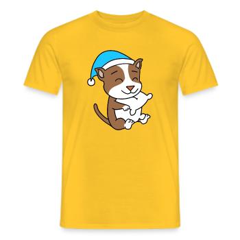 Dog Dog Breed American Staffordshire Terrier - Men's T-Shirt - yellow - Front - AI Model Male 178 dark (178cm)