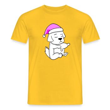 Dog Dog Breed Pyrenean Mountain Dog - Men's T-Shirt - yellow - Front - AI Model Male 178 dark (178cm)