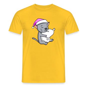 Katze Katzenrasse Korat - Männer T-Shirt - Gelb - Vorne - AI Model Male 178 dark (178cm)
