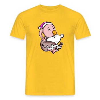 Strauß mit Kissen und Schlafmütze - Männer T-Shirt - Gelb - Vorne - AI Model Male 178 dark (178cm)