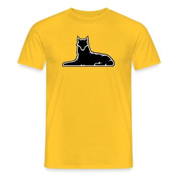 Minimalist Wolf Silhouette Design - Men's T-Shirt - yellow - Front - AI Model Male 178 dark (178cm)