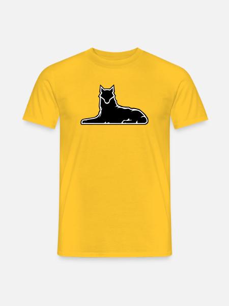 Minimalist Wolf Silhouette Design - Men's T-Shirt - yellow