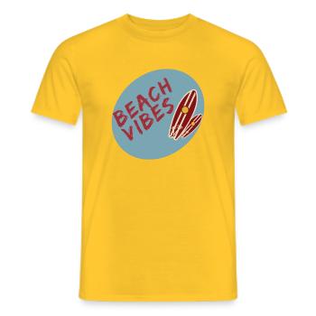 Beach Vibes - Beach Lovers - Männer T-Shirt - Gelb - Vorne - AI Model Male 178 dark (178cm)